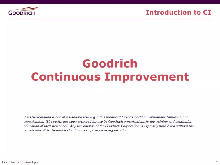 goodrich continuous improvement