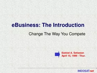 eBusiness: The Introduction