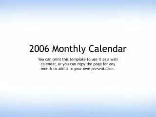 2006 Monthly Calendar