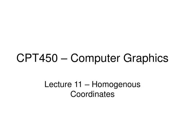 cpt450 computer graphics