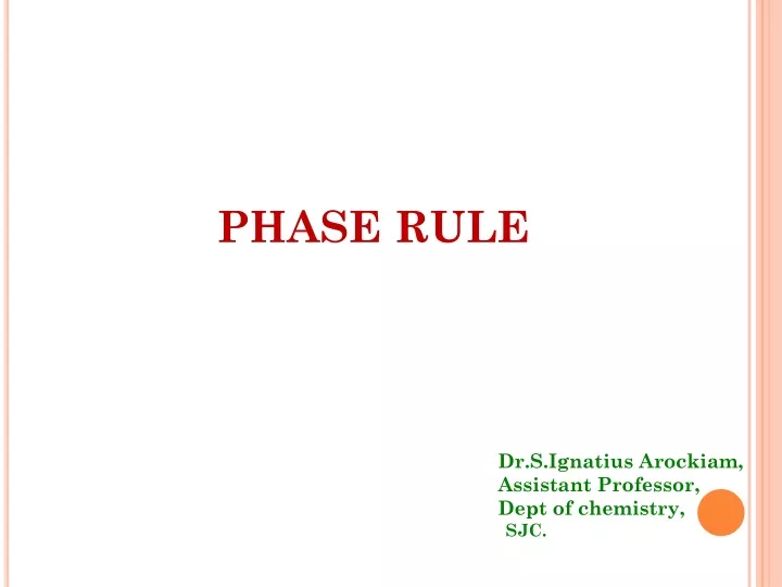 phase rule
