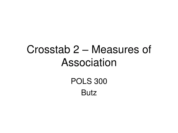 crosstab 2 measures of association