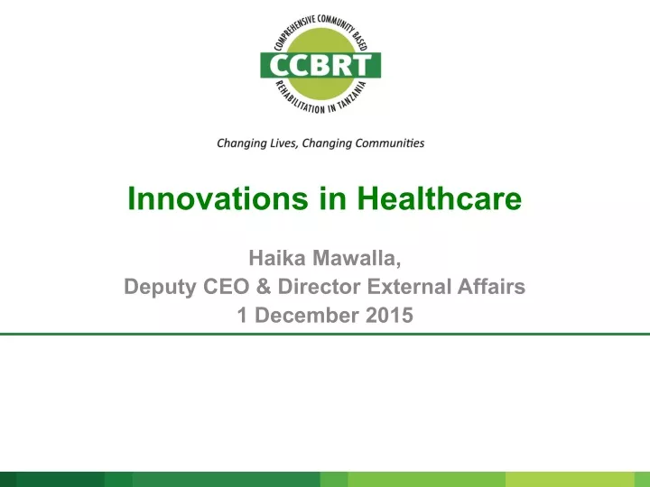 innovations in healthcare
