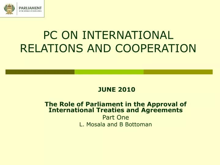 pc on international relations and cooperation