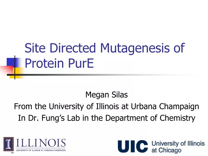 site directed mutagenesis of protein pure