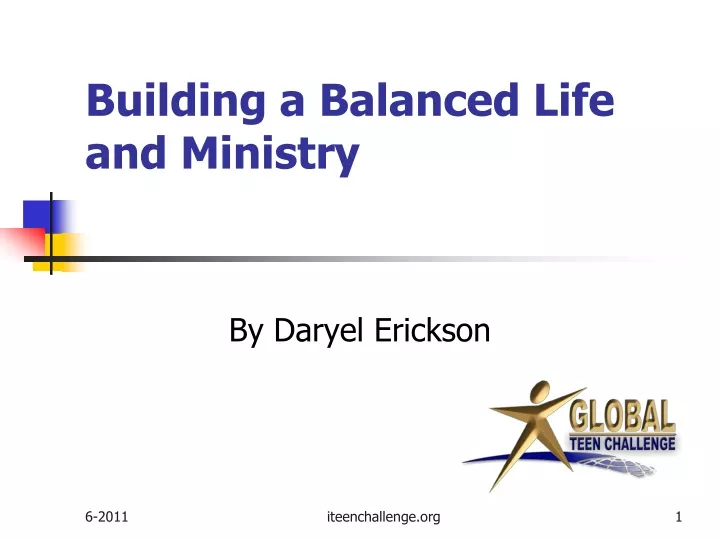 building a balanced life and ministry