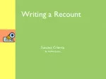 My Memorable Adventure: A First-Person Recount - slide 1