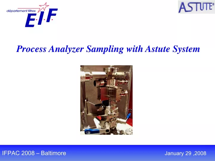 process analyzer sampling with astute system