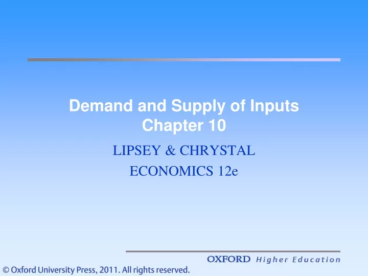demand and supply of inputs chapter 10