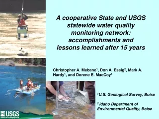 1 U.S. Geological Survey, Boise 2  Idaho Department of Environmental Quality, Boise