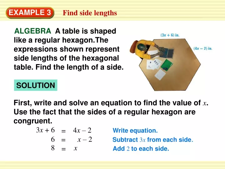 a table is shaped like a regular hexagon