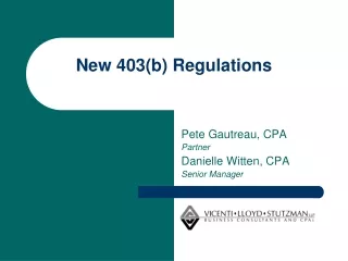 New 403(b) Regulations