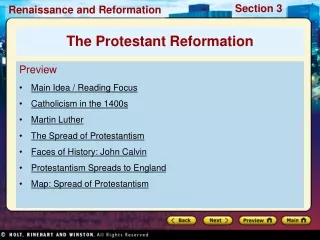 Preview Main Idea / Reading Focus Catholicism in the 1400s Martin Luther