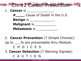 Ch. 12 Cancer Prevention