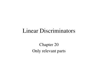 Linear Discriminators