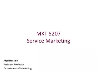 MKT 5207 Service Marketing