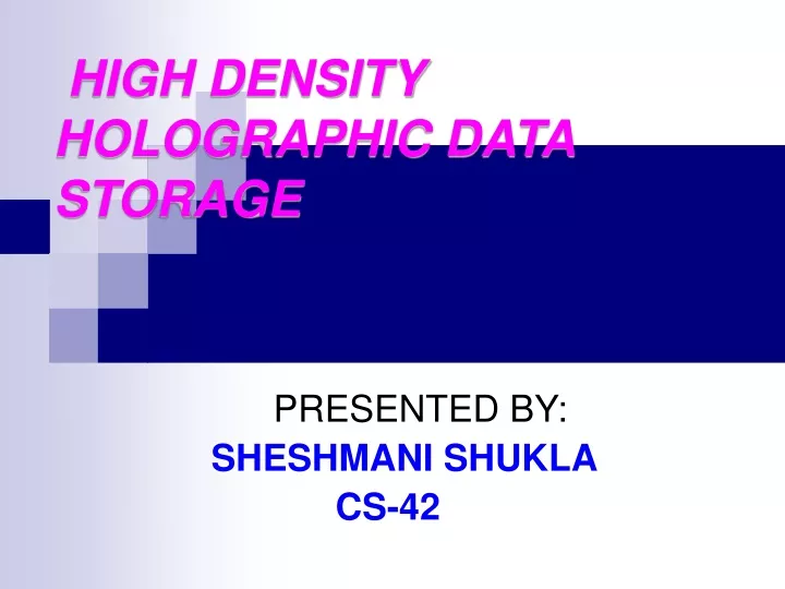 high density holographic data storage