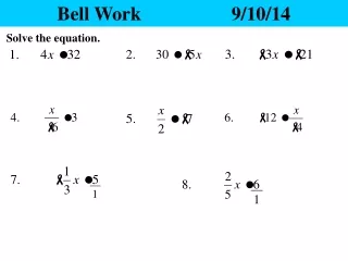 Bell Work			9/10/14