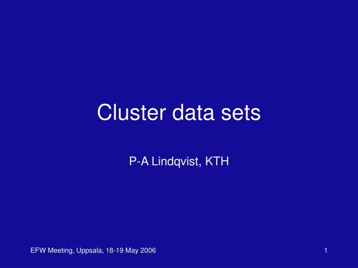 cluster data sets