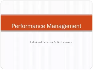 Performance Management