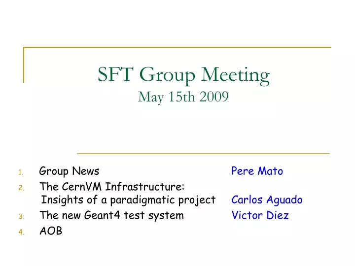 sft group meeting may 15th 2009