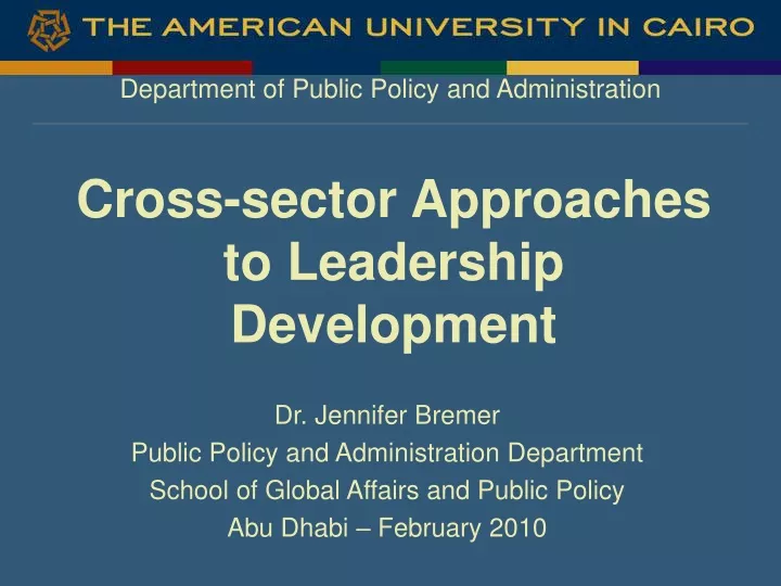 cross sector approaches to leadership development