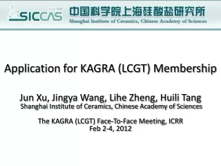 Application for KAGRA (LCGT) Membership