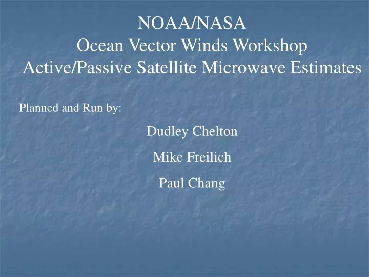 noaa nasa ocean vector winds workshop active