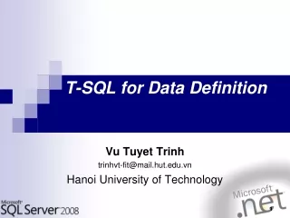 T-SQL for Data Definition