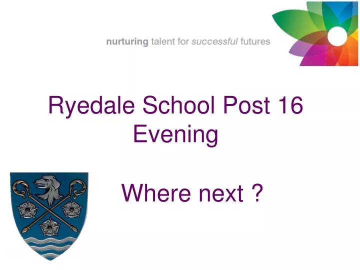 ryedale school post 16 evening