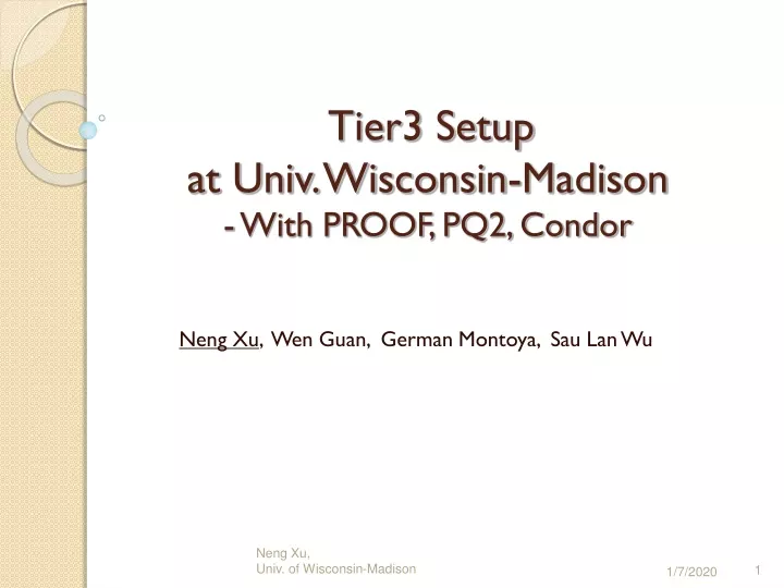 tier3 setup at univ wisconsin madison with proof pq2 condor