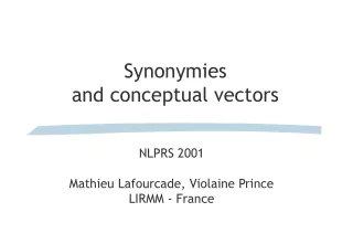 Synonymies  and conceptual vectors