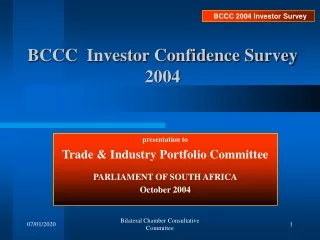 BCCC  Investor Confidence Survey 2004