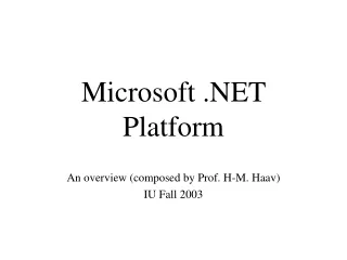 Microsoft .NET Platform