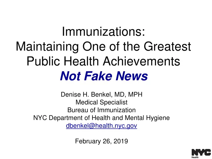 immunizations maintaining one of the greatest public health achievements not fake news