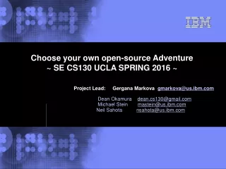 Choose your own open-source Adventure ~ SE CS130 UCLA SPRING 2016 ~