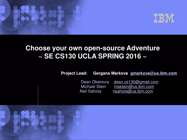 choose your own open source adventure se cs130