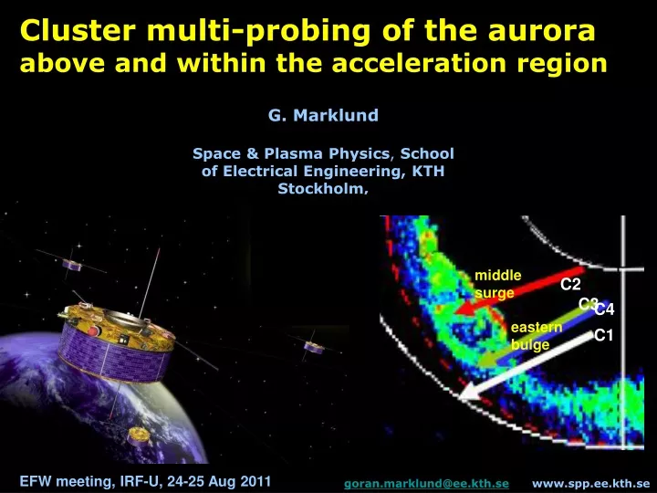 cluster multi probing of the aurora above