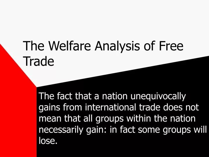 the welfare analysis of free trade