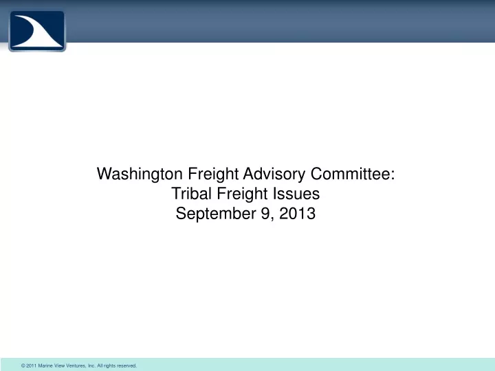 washington freight advisory committee tribal