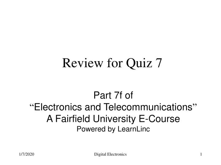 review for quiz 7