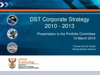DST Corporate Strategy  2010 - 2013