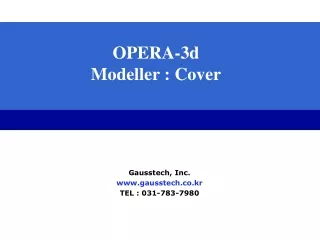 OPERA-3d Modeller : Cover