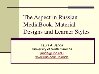 The Aspect in Russian MediaBook: Material Designs and Learner Styles