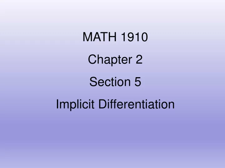 math 1910 chapter 2 section 5 implicit