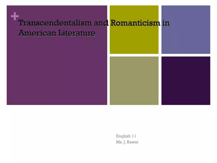 transcendentalism and romanticism in american literature