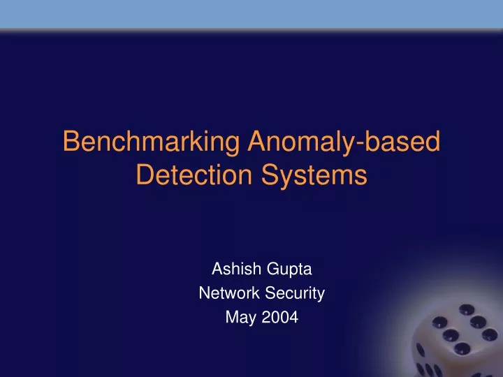 benchmarking anomaly based detection systems