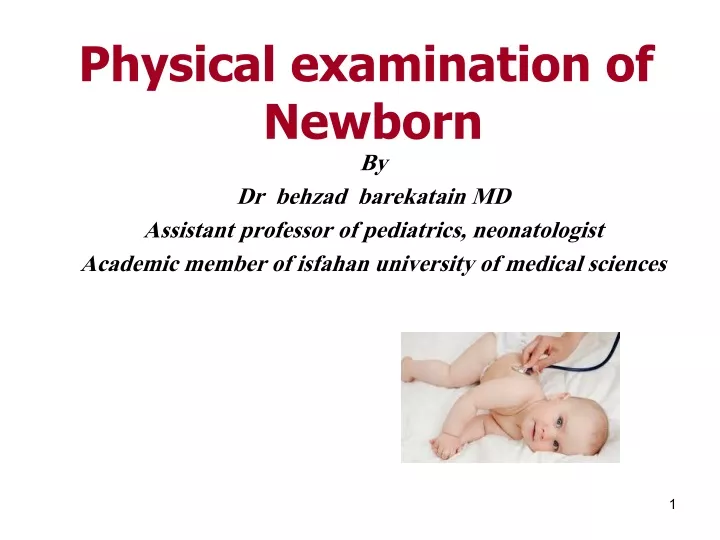 physical examination of newborn by dr behzad
