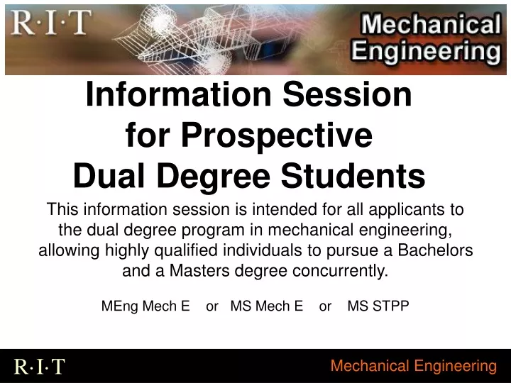 information session for prospective dual degree students