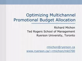 Optimizing Multichannel Promotional Budget Allocation